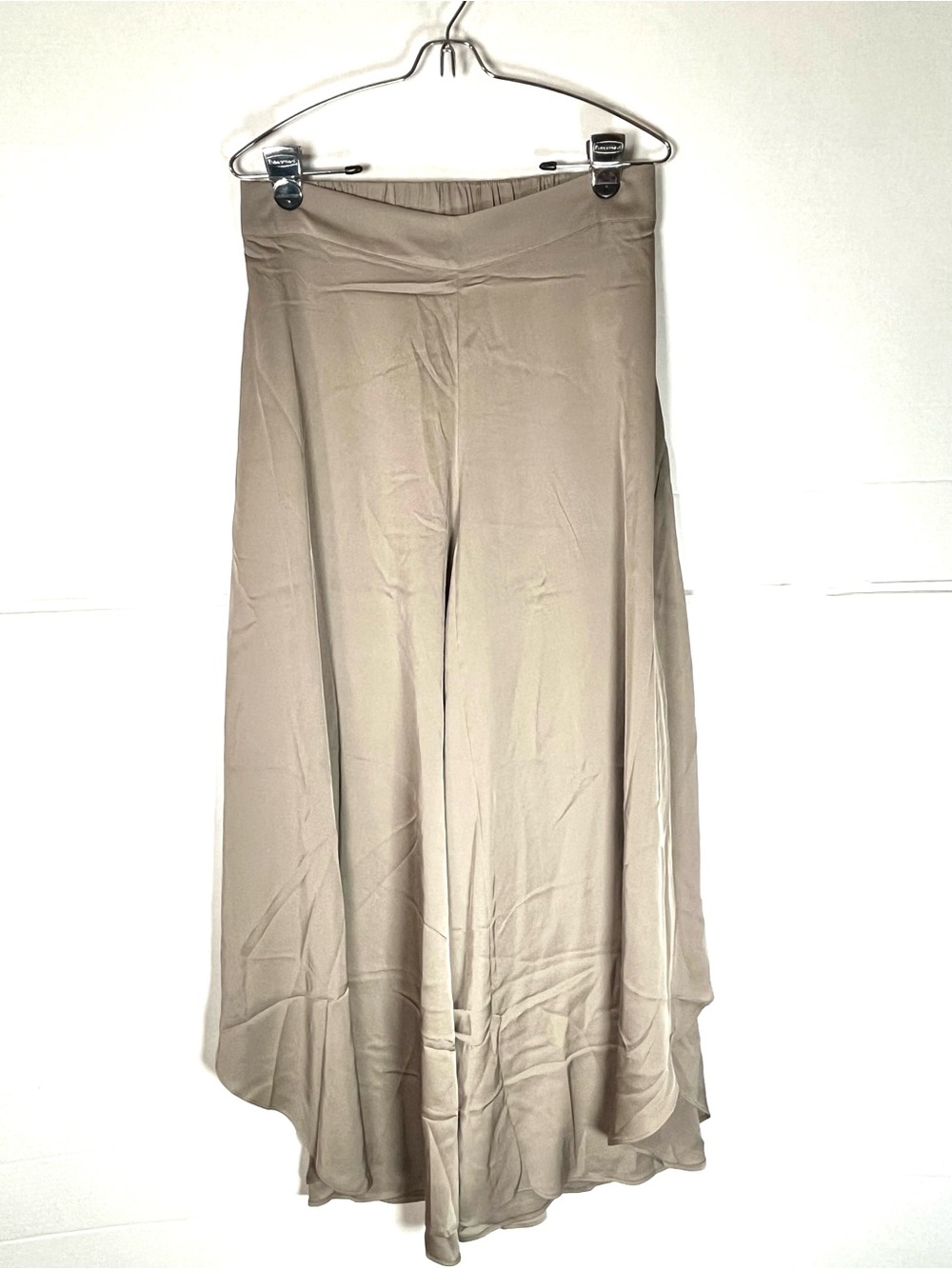 Quince Women's Flowing Wide-Leg Palazzo Pants in Light Taupe